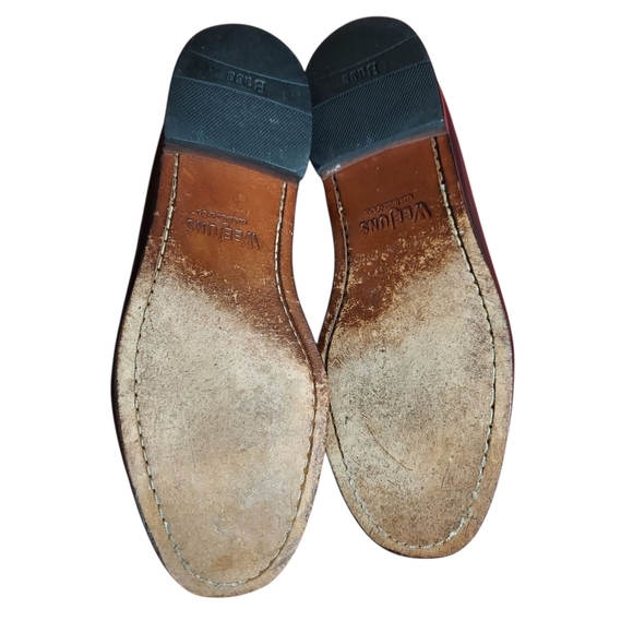 G.H. Bass & Co Weejuns Burgundy Red Larson Leather Penny Loafers Men's - Picture 15 of 16
